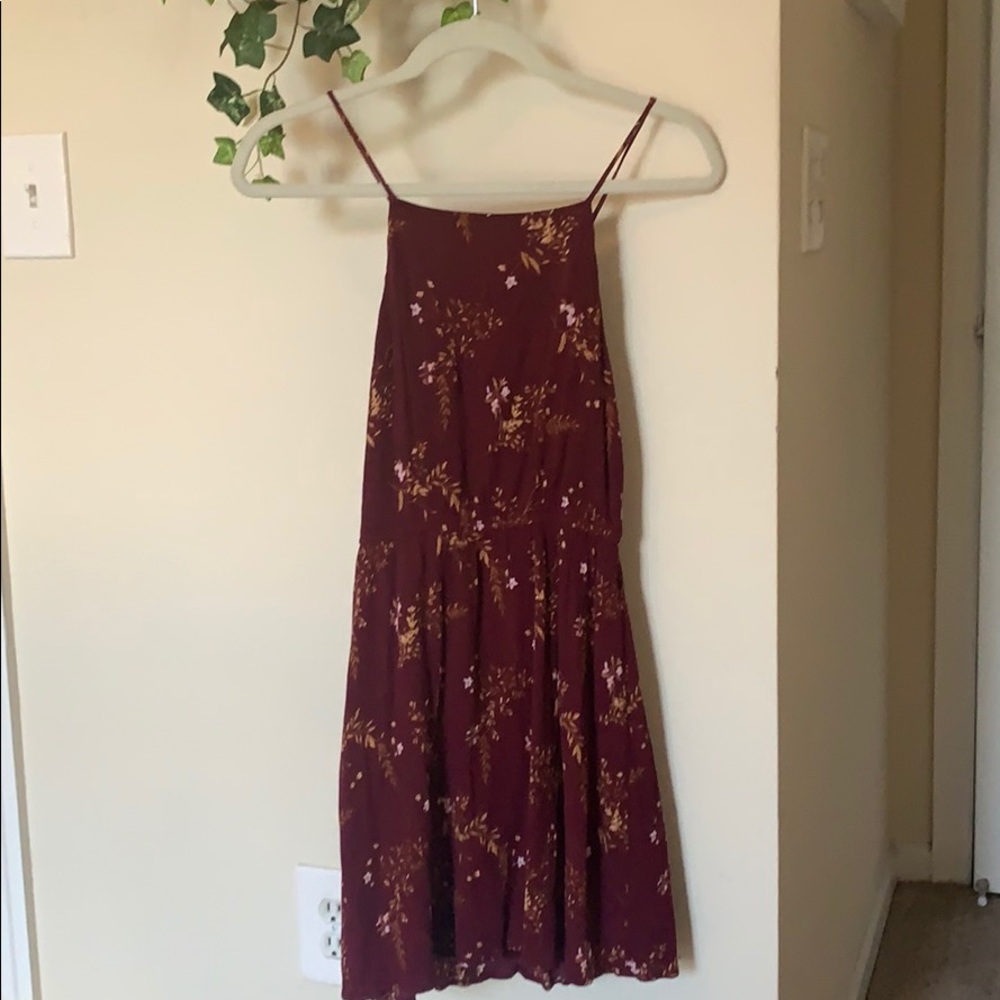 Maroon patterned dress